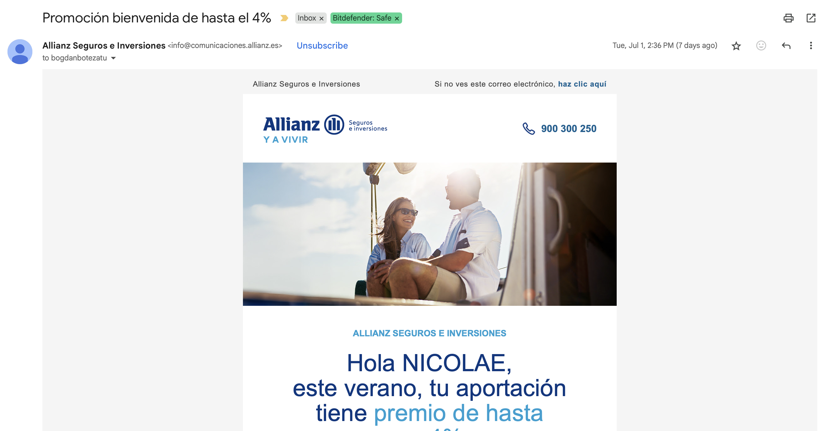 Misdirected email example 3